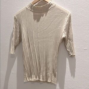 KOTN Cream Ribbed Women's Top